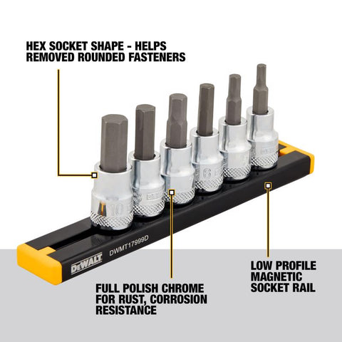 DeWalt 3/8" MM Hex Socket Set