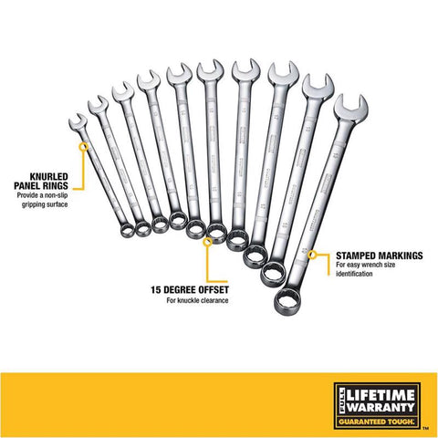 DeWalt Metric Combination Wrench Set, 10 Piece