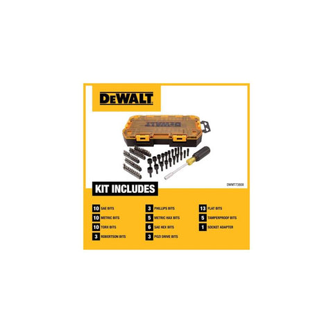 DeWalt Multi-Bit & Nut Driver Set, 1/4", 70 Piece
