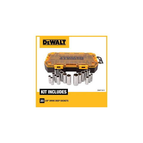 DeWalt Stackable 3/8" Deep Drive Socket Set, 20-Piece