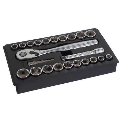 DeWalt Metric and SAE Drive Socket Set, 1/2", 23 Piece