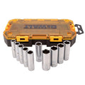 DeWalt Metric 1/2" Drive Deep Socket Set Tough Box Tool Kit, 1/2" mm