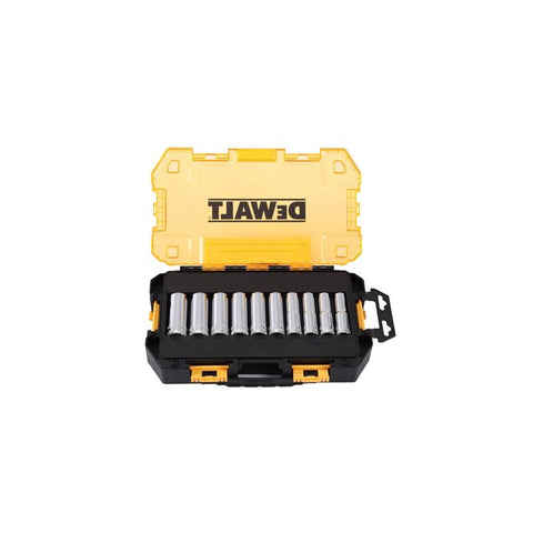 DeWalt Metric 1/2" Drive Deep Socket Set Tough Box Tool Kit, 1/2" mm