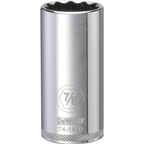 DeWalt SAE 12 Point Deep Socket, 3/8" Drive, 7/8"