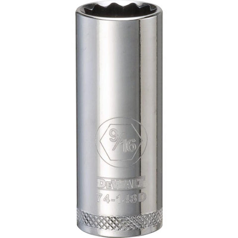 DeWalt SAE 12 Point 3/8" Drive Deep Socket, 9/16"