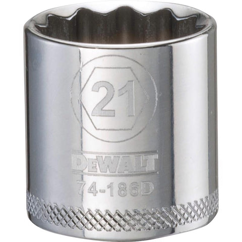 DeWalt Metric 12 Point 3/8" Drive Socket, 21mm