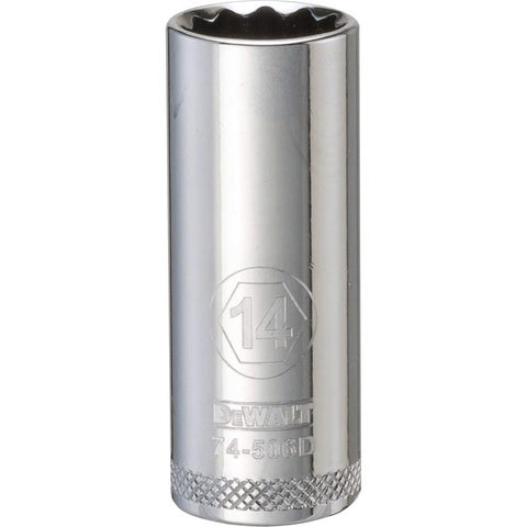 DeWalt Metric 12 Point Deep Socket, 3/8" Drive, 14mm