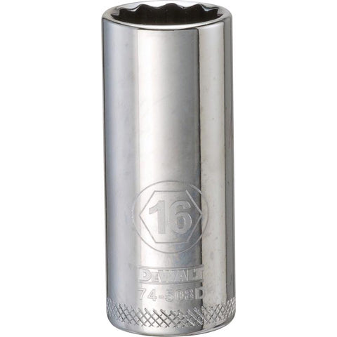 DeWalt Metric 12 Point Socket, 3/8" Drive, 16mm