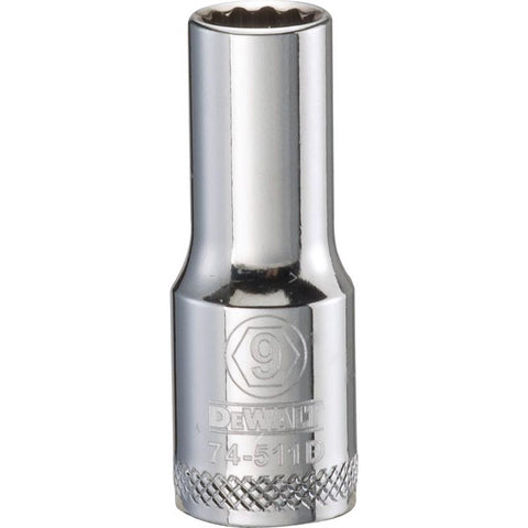 DeWalt Metric 12 Point 3/8" Drive Deep Socket, 9mm