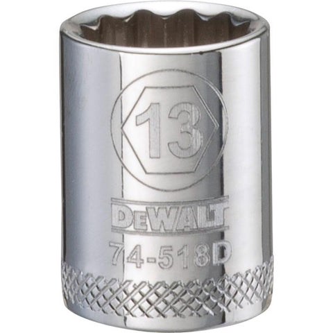 DeWalt Metric 12 Point Socket, 3/8" Drive, 13mm