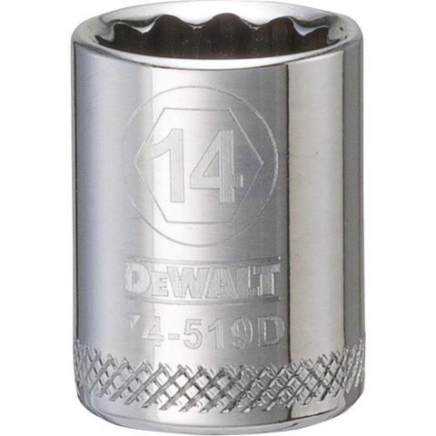 DeWalt Metric 12 Point Socket, 3/8" Drive, 14mm