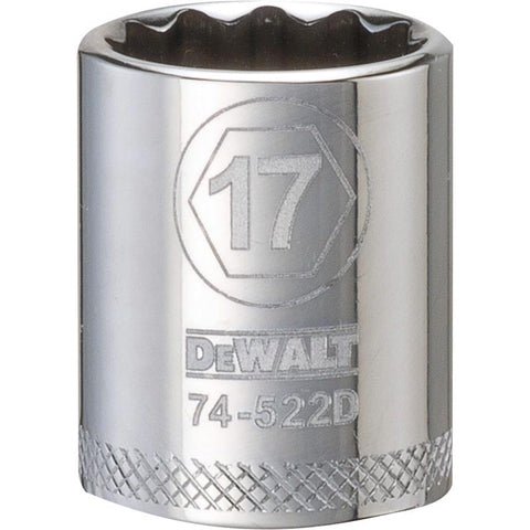 DeWalt Metric 12 Point 3/8" Drive Socket, 17mm