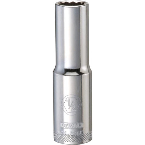 DeWalt SAE 12 Point 1/2" Drive Deep Socket, 1/2"