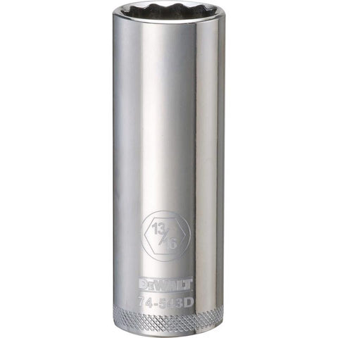 DeWalt SAE 12 Point 1/2" Drive Deep Socket, 13/16"