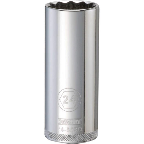 DeWalt Metric 12 Point 1/2" Drive Deep Socket, 24mm