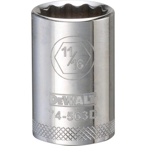 DeWalt SAE 12 Point 1/2" Drive Socket, 11/16"