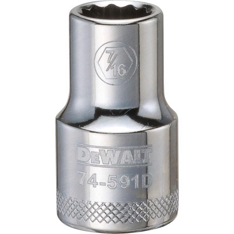 DeWalt SAE Standard Socket, 7/16" x 1/2" Drive, 12 Point