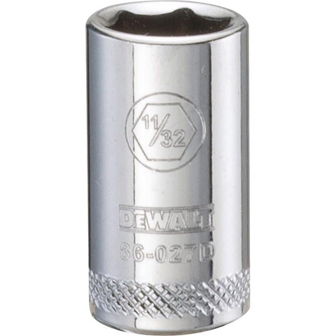 DeWalt SAE Standard Socket, 11/32" x 1/4" Drive, 6 Point