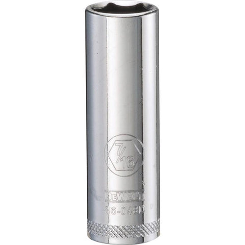 DeWalt SAE Deep Socket, 7/16" x 1/4" Drive, 6 Point