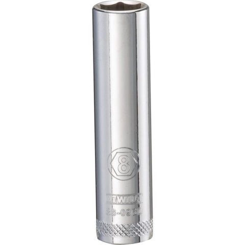 DeWalt Metric Deep Socket, 8 mm x 1/4" Drive, 6 Point