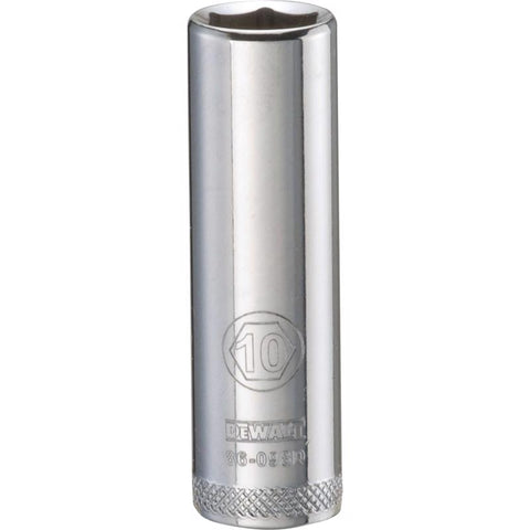 DeWalt Metric Deep Socket, 10 mm x 1/4" Drive, 6 Point