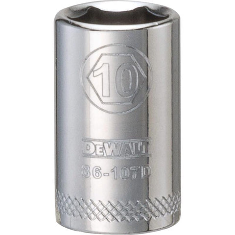 DeWalt SAE Deep Socket, 1/4'' Drive x 10 mm, 6 Points