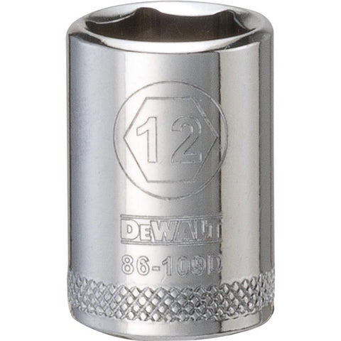 DeWalt Metric Deep Socket, 12 mm x 1/4" Drive, 6 Point