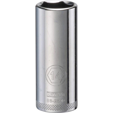DeWalt Metric Deep Socket, 14 mm x 1/4" Drive, 6 Point