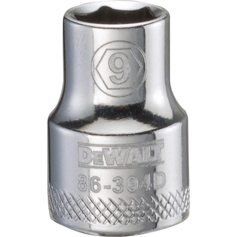 DeWalt Metric Standard Socket, 9 mm x 3/8" Drive, 6 Point
