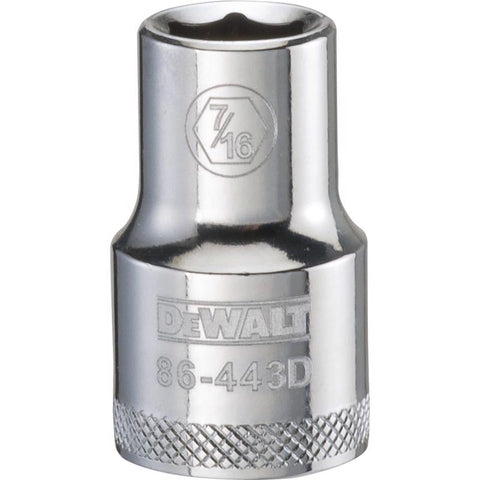 DeWalt SAE Standard Socket, 7/16" x 1/2" Drive, 6 Point