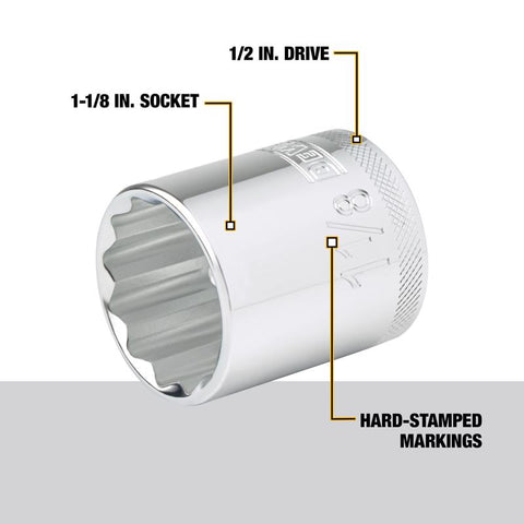 DeWalt Socket 1-1/8x1/2" SAE
