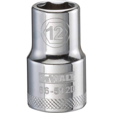 DeWalt Metric Standard Socket, 12 mm x 1/2" Drive, 6 Point