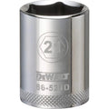 DeWalt Metric Standard Socket, 21 MM, 1/2" Drive