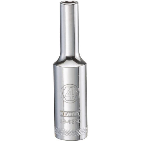 DeWalt Metric Deep Socket, 1/4" Drive x 4 mm, 6 Points