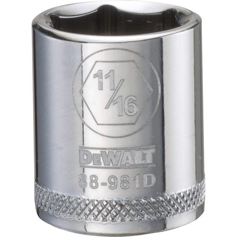 DeWalt SAE Standard Socket, 3/8" Drive x 11/16", 6 Points