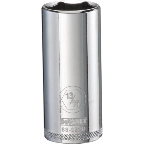 DeWalt SAE 6 Point 3/8'' Drive Deep Socket, 13/16"