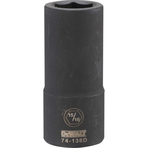 DeWalt SAE 6 Point Deep Impact Socket, 3/4" Drive, 15/16"