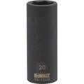 DeWalt Metric Deep Impact Socket, 20 mm x 1/2" Drive, 6 Point