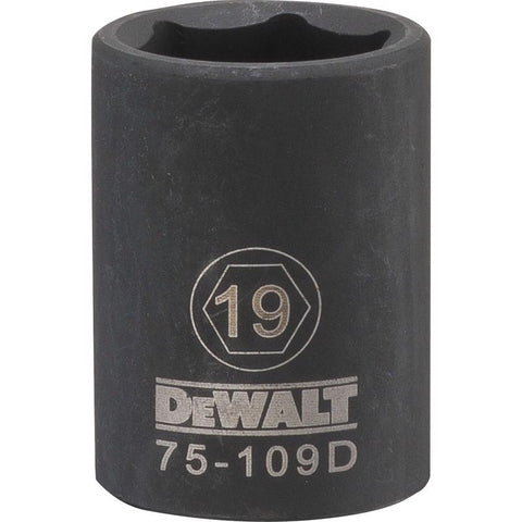 DeWalt Metric Deep Impact Socket, 19 mm x 1/2" Drive, 6 Point