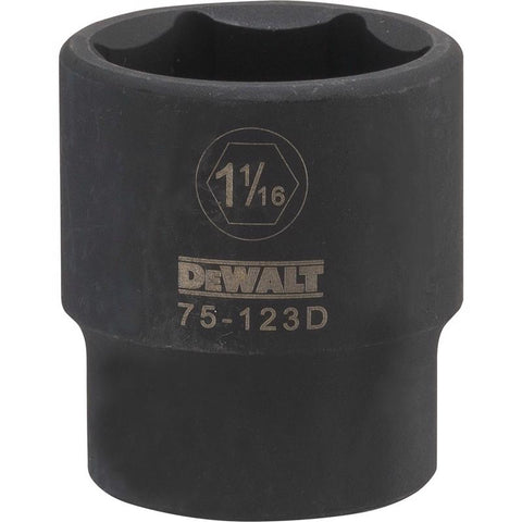DeWalt SAE 6 Point Impact Socket, 1/2" Drive, 1-1/16"