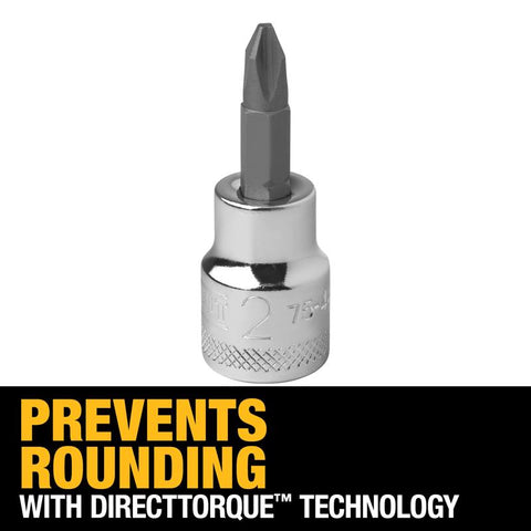DeWalt Screwdriver Bit Socket, 3/8 Drive, NO 2 Bit