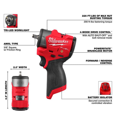 Milwaukee m12 Impact Wrench 3/8"