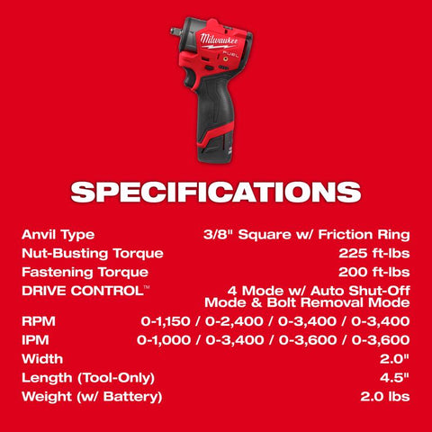 Milwaukee m12 Impact Wrench/ring
