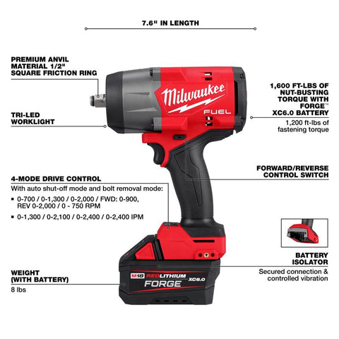 Milwaukee m18 Impact Wrench 1/2 1b