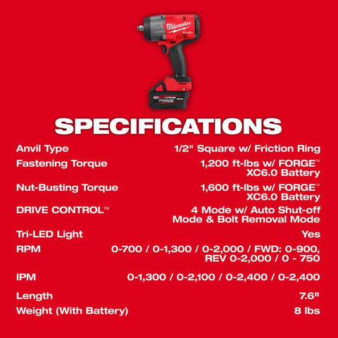Milwaukee m18 Impact Wrench 1/2 1b