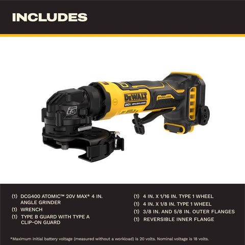 DeWalt 20v Ang Grindr 4" to Dw