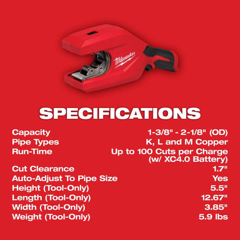 Milwaukee Pipe/tube Cutter
