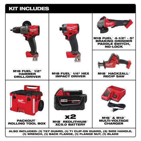 Milwaukee m18 Cmb Kit Crdls 4 Tls