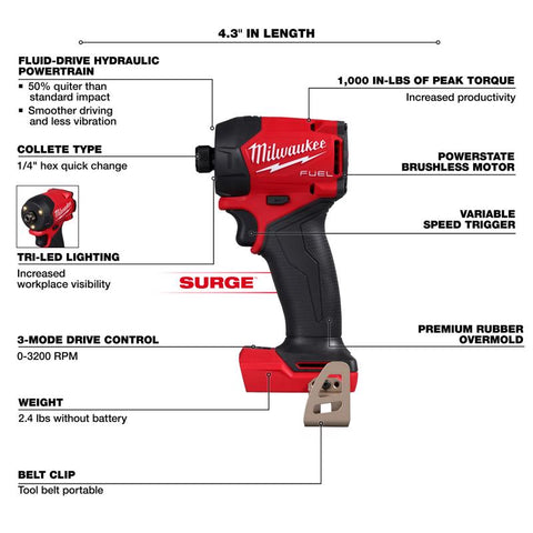 Milwaukee 1/4" Hydraulic Driver
