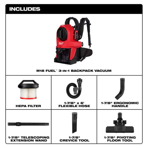 Milwaukee Backpack Vacuum